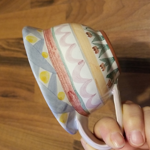 Mackenzie Childs Aalsmeer Ruffled Edge Tea Cup & Saucer Tulip Flowers Pottery - Picture 4 of 14